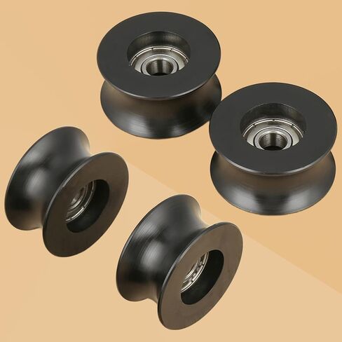 4 قطع سوداء 8 × 40 × 20 مم على شكل حرف U بكرات أخدود عميق بكرات عجلة PA مغلفة بالبلاستيك النايلون تحمل بكرة عجلة بكرة مع محامل من الفولاذ المقاوم للصدأ S608Z in Kuwait