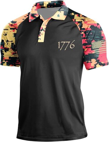 Men's 250Th Anniversary USA 1776 Shirt Short Sleeve 250 Years of Liberty Tactical Camo Polo Shirts, S-5XL in Saudi Arabia