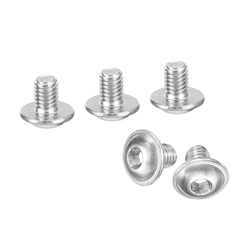 uxcell Flanged Button Head Socket Cap Screws, 100 Pcs M6x10mm - 304 Stainless Steel Socket Drive Fasteners Bolts, Fully Thread Machine Screws for Furniture Installation (Silver) in Saudi Arabia