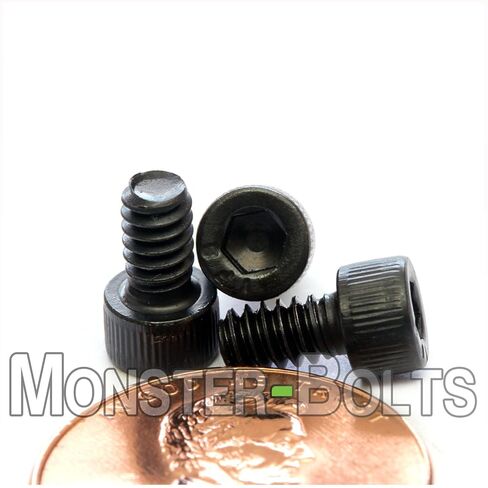MonsterBolts - براغي رأس بمقبس #6-32 × 1/4 بوصة، ASTM A574، سبائك فولاذية، أكسيد أسود، 10 عبوات in Kuwait