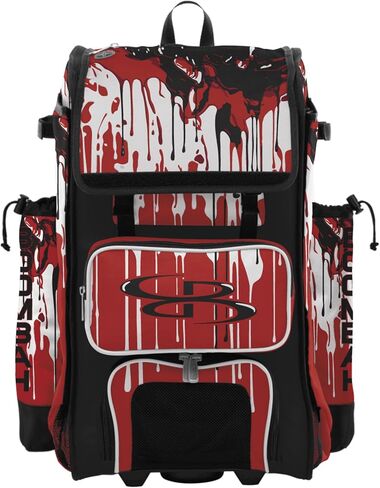 حقيبة مضرب البيسبول/الكرة اللينة من Boombah Rolling Catchers Superpack - مقبض تلسكوبي - تحمل 4 مضارب - إصدار بعجلات - تنقيط جرافيتي - خيارات ألوان متعددة in Kuwait