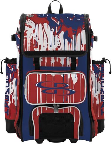 حقيبة مضرب البيسبول/الكرة اللينة من Boombah Rolling Catchers Superpack - مقبض تلسكوبي - تحمل 4 مضارب - إصدار بعجلات - تنقيط جرافيتي - خيارات ألوان متعددة in Kuwait