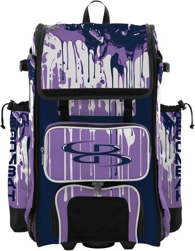 حقيبة مضرب البيسبول/الكرة اللينة من Boombah Rolling Catchers Superpack - مقبض تلسكوبي - تحمل 4 مضارب - إصدار بعجلات - تنقيط جرافيتي - خيارات ألوان متعددة in Kuwait