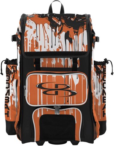 حقيبة مضرب البيسبول/الكرة اللينة من Boombah Rolling Catchers Superpack - مقبض تلسكوبي - تحمل 4 مضارب - إصدار بعجلات - تنقيط جرافيتي - خيارات ألوان متعددة in Kuwait