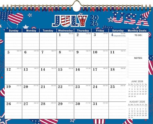 2026 Calendar, 18 Month Wall Calendar from January 2026 to June 2027, 14.5" x 11.8" Large Monthly Calendar for Home School Office Planning, Vertical Version in Saudi Arabia