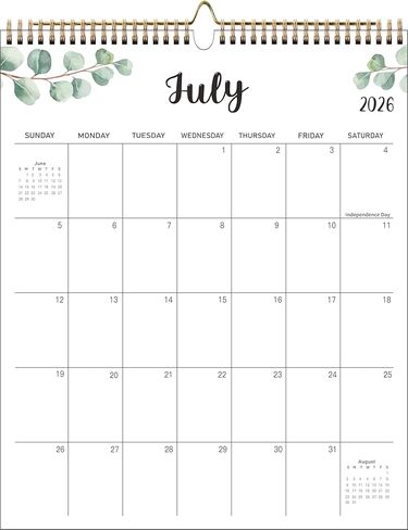 2026 Calendar, 18 Month Wall Calendar from January 2026 to June 2027, 14.5" x 11.8" Large Monthly Calendar for Home School Office Planning, Vertical Version in Saudi Arabia
