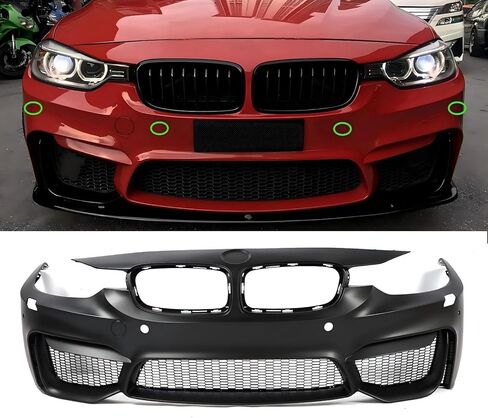 المصد الأمامي طراز PENSUN F80 M3 مع فتحات PDC مع أضواء الضباب يصلح لعربة السيدان 2012-2018 BMW F30 F31 3 Series in Kuwait