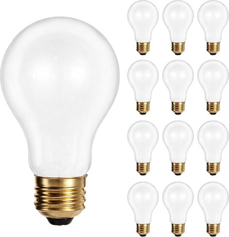مصابيح الإضاءة المتوهجة ohlectric a19 25 وات (6 عبوات) 120 فولت/130 فولت أبيض دافئ 2700 ك تشطيب متجمد، 25 وات، 180 لومن، قابلة للتعتيم، قاعدة E26 متوسطة، لمبة بديلة منزلية بيضاء ناعمة، استخدام داخلي in Kuwait