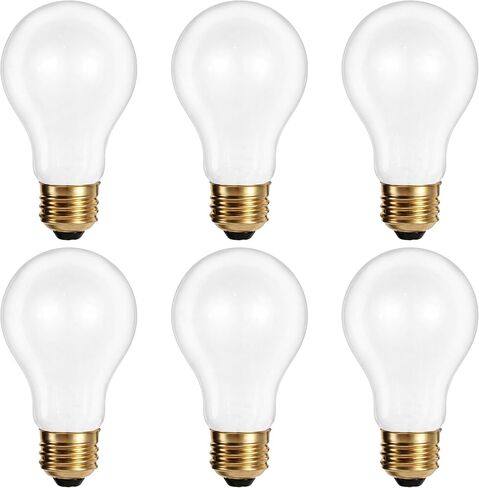 OHLECTRIC A19 Incandescent Light Bulbs 25W (6-Pack) 120V/130V Warm White 2700K Frosted Finish, 25 Watt, 180 Lumens, Dimmable, Medium E26 Base, Soft White Household Replacement Bulb, Indoor Use in Saudi Arabia