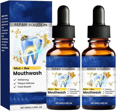 قطعتان من محلول إصلاح الفم من بيتاكت، غسول الفم بنكهة النعناع، ​​يحسن بشكل فعال صحة الفم والنفس المنعش طويل الأمد، محلول العناية اليومية بالفم in Kuwait