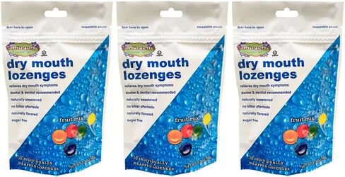 Cotton Mouth Lozenges Dry Mouth Relief Fruit Mix 3.3oz Bag (3 Bags) | Relieves Dry Mouth & Increases Saliva Production, Sugar Free, Gluten Free, Delicious Fruit Flavor, Individually Wrapped, 30 Ct in Saudi Arabia