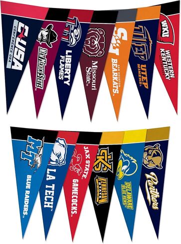 مجموعة Rico Industries NCAA Conference USA الكاملة مقاس 4 × 9 بوصات من اللباد الصغير (تشمل جميع فرق كرة القدم) in Saudi Arabia