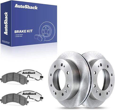 AutoShack 14.17 بوصة (359.8 مم) دوارات فرامل خلفية مثقوبة ومشقوقة مطلية بالكهرباء + استبدال وسادات فرامل سيراميك ممتازة لـ 2020-2025 شيفروليه سيلفرادو 2500 HD طقم فرامل 6 قطع ShadowGuard in Saudi Arabia
