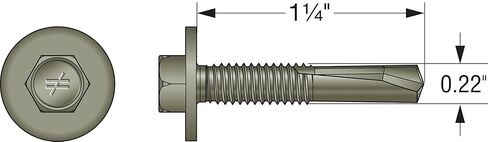 Simpson Strong-Tie XLQ114B1224-250 Strong-Drive XL Large-Head Metal Screw — #12 x 1-1/4 in. 5/16 Hex (250-Qty) in Saudi Arabia