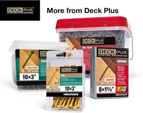 مسامير سياج وسياج خارجية مطلية بالإيبوكسي مقاس 3-1/2 بوصة من Deck Plus #10 × 3-1/2 بوصة تتضمن محرك توركس/نجمة خيطًا خشنًا، برغي تزيين خارجي مقاوم للصدأ، أخضر، صندوق 25 رطل، 1400 قطعة | 48708 in Kuwait