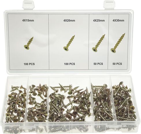 Swordfish 33191 - Short Robertson Wood Screw Assortment, Pack of 300 Pieces in Saudi Arabia