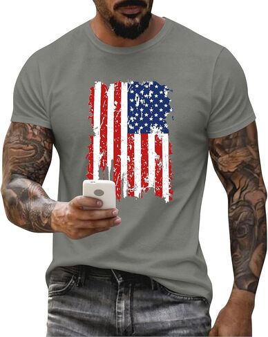 Men's 4Th of July Shirts American Flag Patriotic Shirts 250 Anniversary USA Independence Day Tee Top, M-3XL in Saudi Arabia