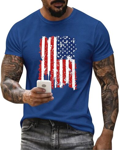 Men's 4Th of July Shirts American Flag Patriotic Shirts 250 Anniversary USA Independence Day Tee Top, M-3XL in Saudi Arabia