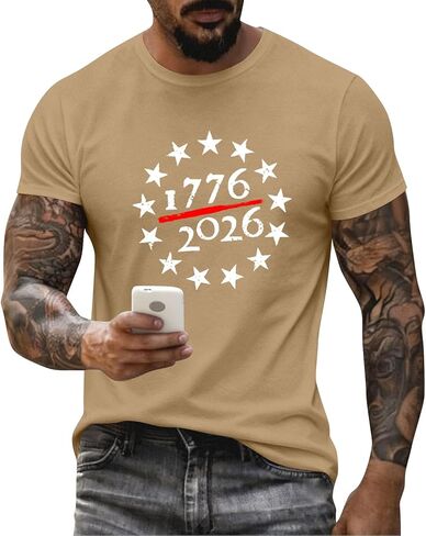 Men's 4Th of July Shirts American Flag Patriotic Shirts 250 Anniversary USA Independence Day Tee Top, M-3XL in Saudi Arabia