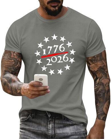 Men's 4Th of July Shirts American Flag Patriotic Shirts 250 Anniversary USA Independence Day Tee Top, M-3XL in Saudi Arabia