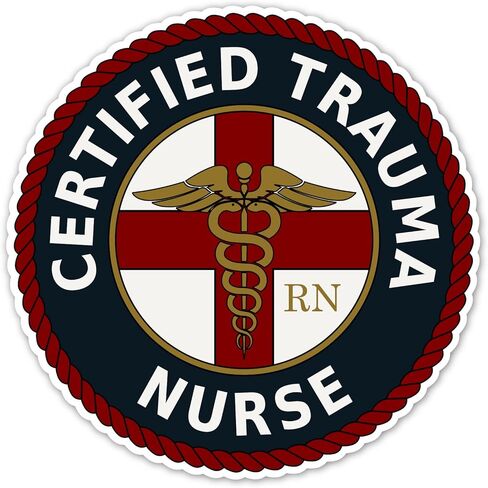 Certified Trauma Nurse RN Caduceus Staff of Hermes Gift 3M Vinyl Decal Bumper Sticker 5x5 inches in Saudi Arabia