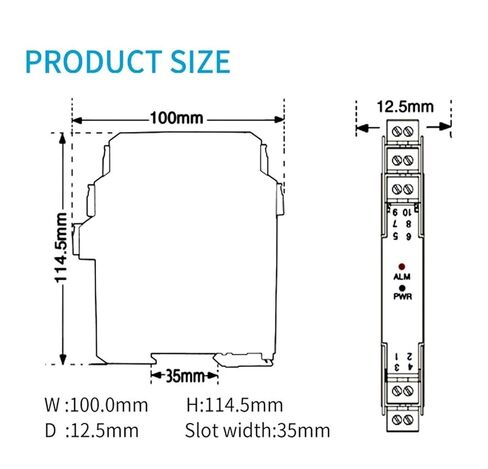 DC24V 4-20mA 0-20mA Input Signal Isolator 0-10V 0-5V Output 1 in 2 Out(4-20mA to 0-10V) in Kuwait
