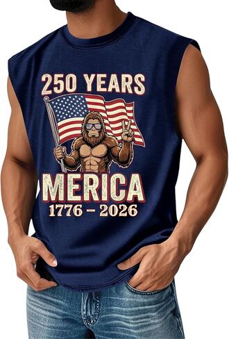 250 Years Merica 1776-2026, 250Th Anniversary Funny Sleeveless Crew Neck Tank Top Patriotic Tee, S-3XL in Saudi Arabia