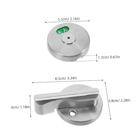 MERRYHAPY 1set Restroom Partition Door Lock Privacy Indicator Stainless Steel Bathroom Lock Easy Install Occupied Unoccupied Indicator for Public Restrooms and Secure Design in Saudi Arabia