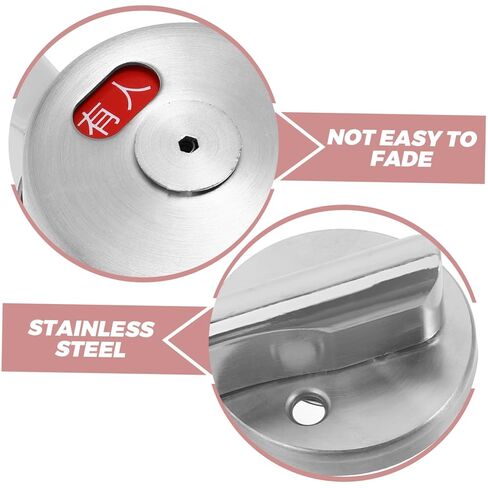 MERRYHAPY 1set Restroom Partition Door Lock Privacy Indicator Stainless Steel Bathroom Lock Easy Install Occupied Unoccupied Indicator for Public Restrooms and Secure Design in Saudi Arabia