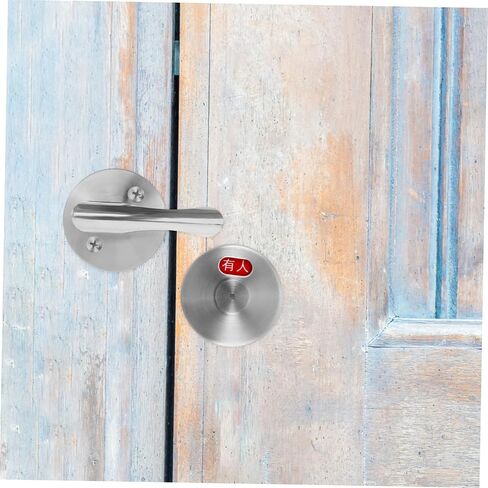 MERRYHAPY 1set Restroom Partition Door Lock Privacy Indicator Stainless Steel Bathroom Lock Easy Install Occupied Unoccupied Indicator for Public Restrooms and Secure Design in Saudi Arabia