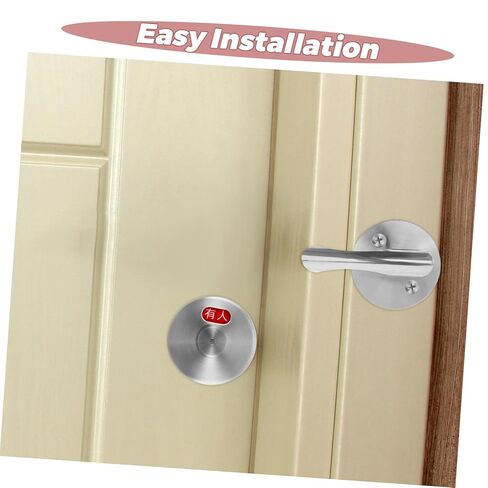 MERRYHAPY 1set Restroom Partition Door Lock Privacy Indicator Stainless Steel Bathroom Lock Easy Install Occupied Unoccupied Indicator for Public Restrooms and Secure Design in Saudi Arabia