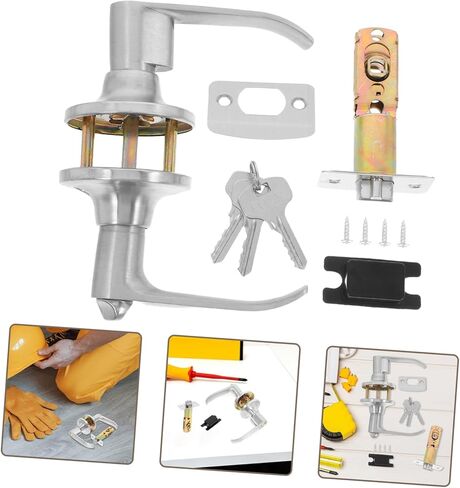 PRETYZOOM Bathroom Handle Door Lock Privacy Indicator Lock for Frames Latch Hardware Aluminum Alloy Construction Easy Install in Saudi Arabia