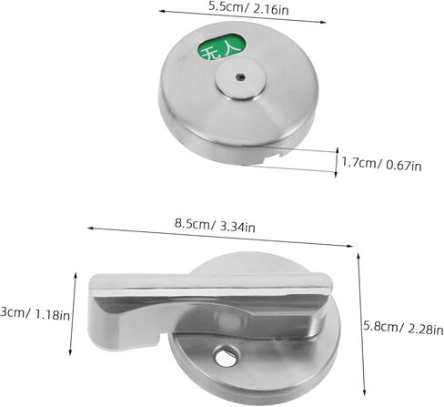 Cabilock 1set Vacant Occupied Indicator Stainless Steel Door Lock Privacy Handle for Public Restroom Partitions Status Display Easy Installation Material in Saudi Arabia