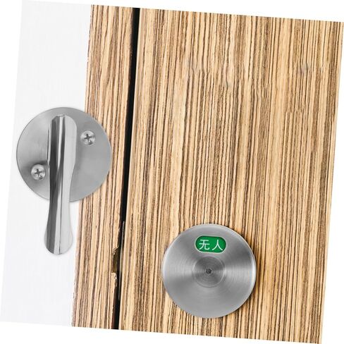 Cabilock 1set Vacant Occupied Indicator Stainless Steel Door Lock Privacy Handle for Public Restroom Partitions Status Display Easy Installation Material in Saudi Arabia