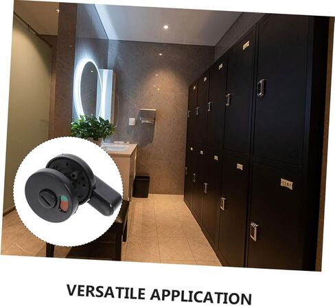TEHAUX 3pcs Privacy Indicator Door Lock Set Keyless Bathroom Lock Vacant Occupied Sign for Public Restrooms and Commercial Spaces Black Interior Door Knobs in Saudi Arabia