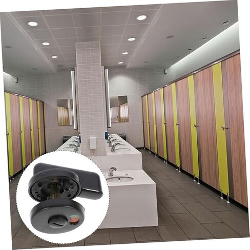 TEHAUX 3pcs Privacy Indicator Door Lock Set Keyless Bathroom Lock Vacant Occupied Sign for Public Restrooms and Commercial Spaces Black Interior Door Knobs in Saudi Arabia
