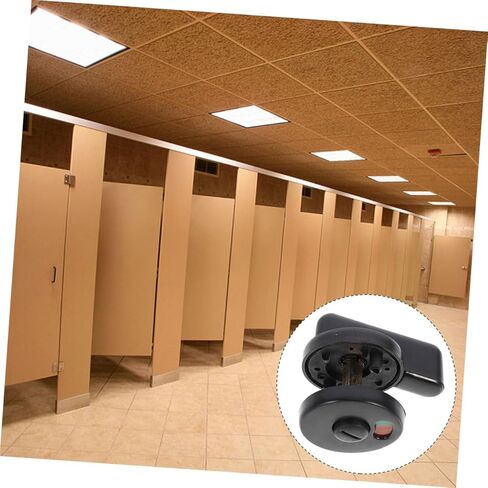TEHAUX 3pcs Privacy Indicator Door Lock Set Keyless Bathroom Lock Vacant Occupied Sign for Public Restrooms and Commercial Spaces Black Interior Door Knobs in Saudi Arabia
