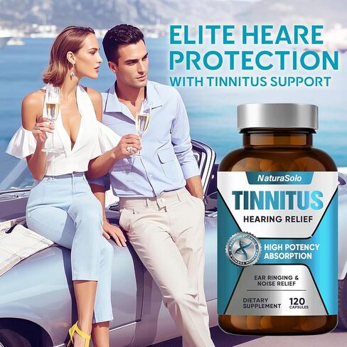 تخفيف طنين الأذن لرنين الأذن، كبسولة طبيعية لتخفيف طنين الأذن لتخفيف رنين الأذن وتقليل ضوضاء الأذن، وتحسين النوم والتركيز وراحة السمع، 120 كبسولة in Kuwait
