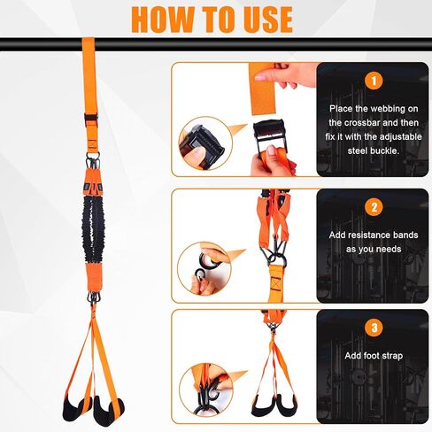 Pull-Up Assistance Bands Set – Heavy Duty Adjustable Resistance Band with Feet/Knee Rest for Home Gym Strength Training in Saudi Arabia