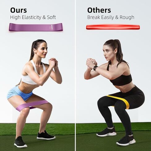 Yoga Resistance Bands Set, 5 Pack with Storage Bag & Guide, TPE/Natural Latex, Multiple Resistance Levels for Glute Shaping, Stretching & Fitness in Saudi Arabia
