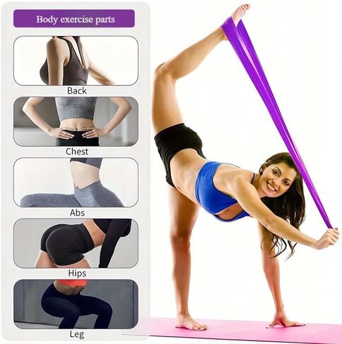 Yoga Resistance Bands Set, 5 Pack with Storage Bag & Guide, TPE/Natural Latex, Multiple Resistance Levels for Glute Shaping, Stretching & Fitness in Saudi Arabia