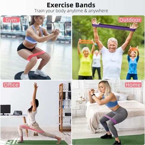 Yoga Resistance Bands Set, 5 Pack with Storage Bag & Guide, TPE/Natural Latex, Multiple Resistance Levels for Glute Shaping, Stretching & Fitness in Saudi Arabia