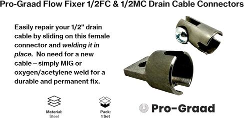 مثبت التدفق 1/2 بوصة كابل تنظيف الصرف المشقوق ملحوم على طرف الإصلاح، 1/2FC و1/2MC ذكر وأنثى ملحومة لإصلاح نهاية الكابل لكابلات 1/2 بوصة. يناسب جميع كابلات O.D مقاس 1/2 بوصة، مجوفة أو داخلية in Saudi Arabia