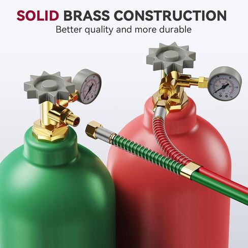 ARCCAPTAIN Grade T Oxygen Acetylene Hose, 1/4" x 50 FT with 9/16"-18 B Fittings and Spring Guards, Welding Torch Hose for Oxy Acetylene Flame Welding and Cutting in Saudi Arabia
