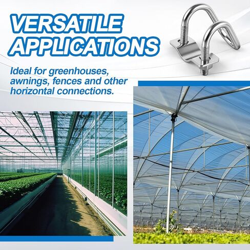 30 Pack Cross Pipe Clamp for 3/4 EMT Conduit, U-shaped Screw Bolt Crossover Clamps, Galvanized Vertical Pipe Clip Connector for Greenhouse, Hoop House, Canopy, Farm, Fence in Saudi Arabia