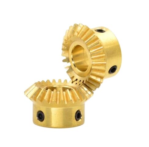 Steel Heavy Duty Motor Pinion Gear 2pcs 1:1 Bevel Gear 0.8M 20T Bore Diameter 4mm 5mm 6mm Brass(Bore 4mm) in Saudi Arabia
