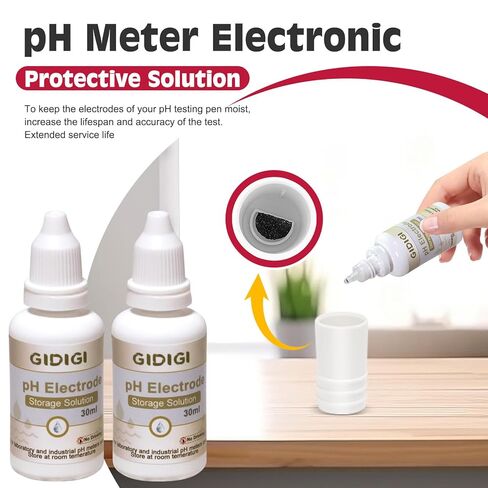 مسبار الأس الهيدروجيني البديل لجهاز GIDIGI يعرض في الوقت نفسه مقياس الأس الهيدروجيني، وقطب الأس الهيدروجيني مع محلول معايرة EC 1413μS/cm ومحلول تخزين الأس الهيدروجيني لـ GX-T4، GX-T5 in Kuwait