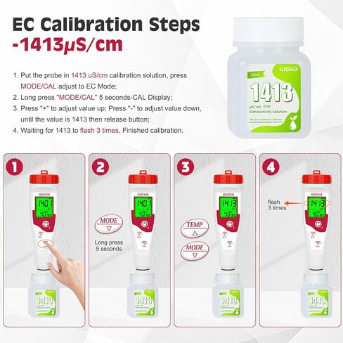 مسبار الأس الهيدروجيني البديل لجهاز GIDIGI يعرض في الوقت نفسه مقياس الأس الهيدروجيني، وقطب الأس الهيدروجيني مع محلول معايرة EC 1413μS/cm ومحلول تخزين الأس الهيدروجيني لـ GX-T4، GX-T5 in Kuwait