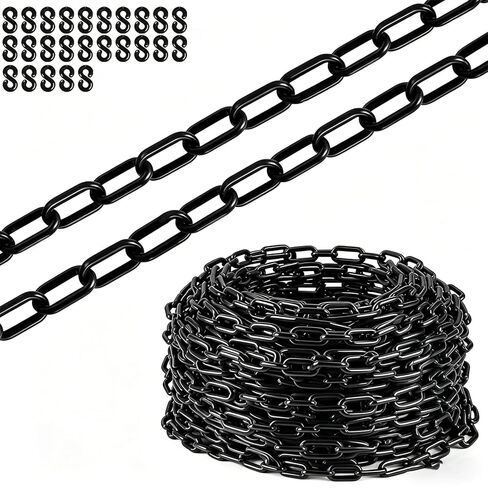 وصلات سلسلة بلاستيكية صفراء بطول 120 قدم، سلسلة أمان سميكة 6 مم مع وصلات 1.5 بوصة، سلسلة حاجز بلاستيكي مع 25 خطافًا على شكل حرف S، للتحكم في الحشود، وخطوط الانتظار، ومواقف السيارات، والأسوار in Kuwait