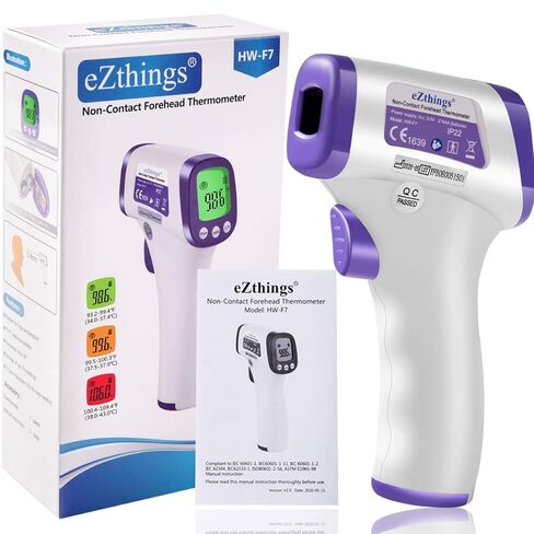 eZthings Thermometer Heavy Duty Infrared Forehead Non-Contact for Medical Offices, Hospitals, Physicians in Kuwait